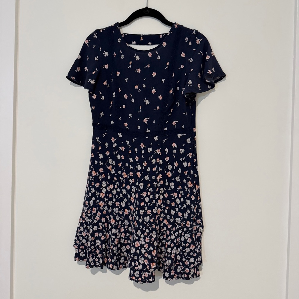 Xhilaration Navy Blue Floral Dress